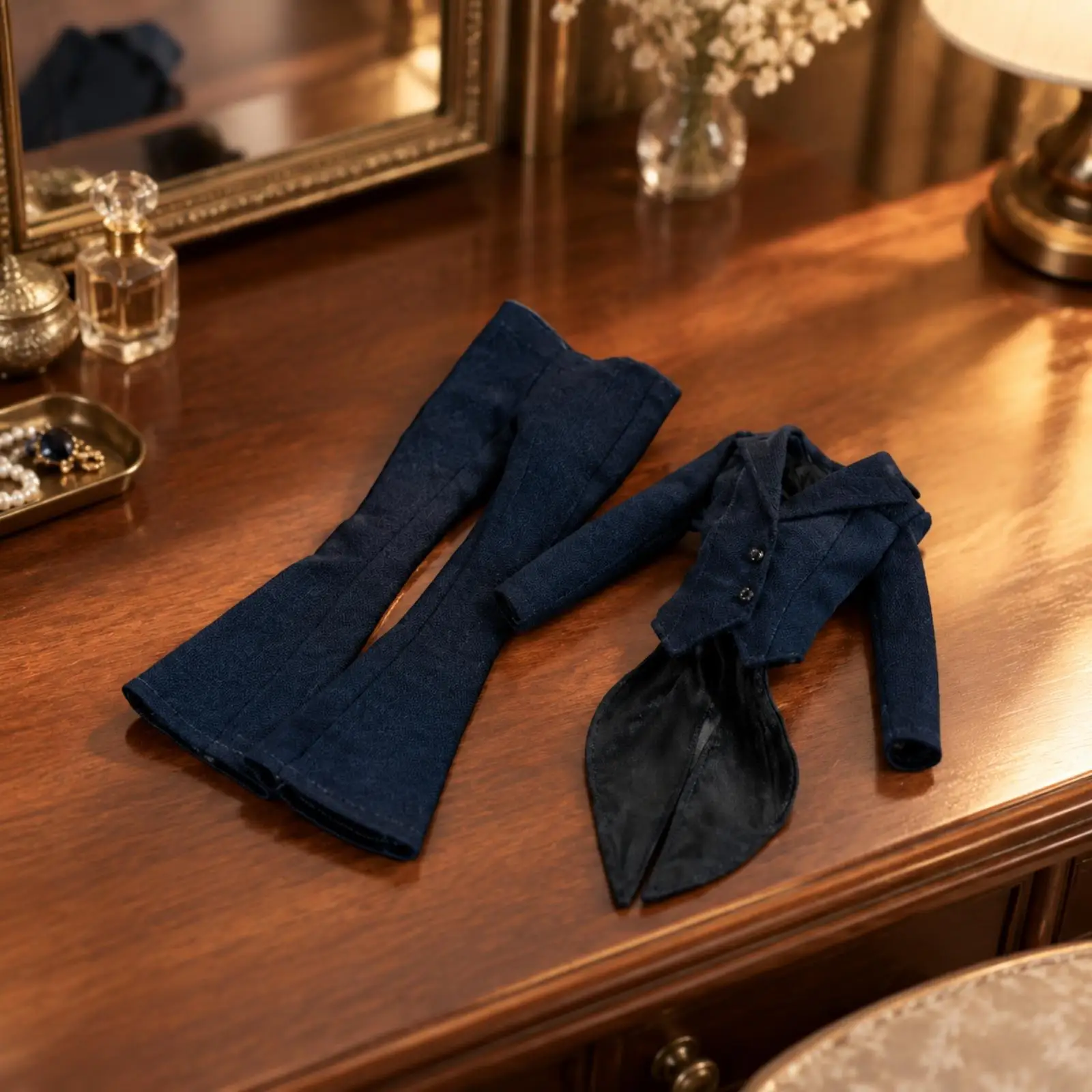 Elegant Women Formal Suit Doll Ensemble Polyester Fabric with Corsage for 1/6 Scale Figure Photography