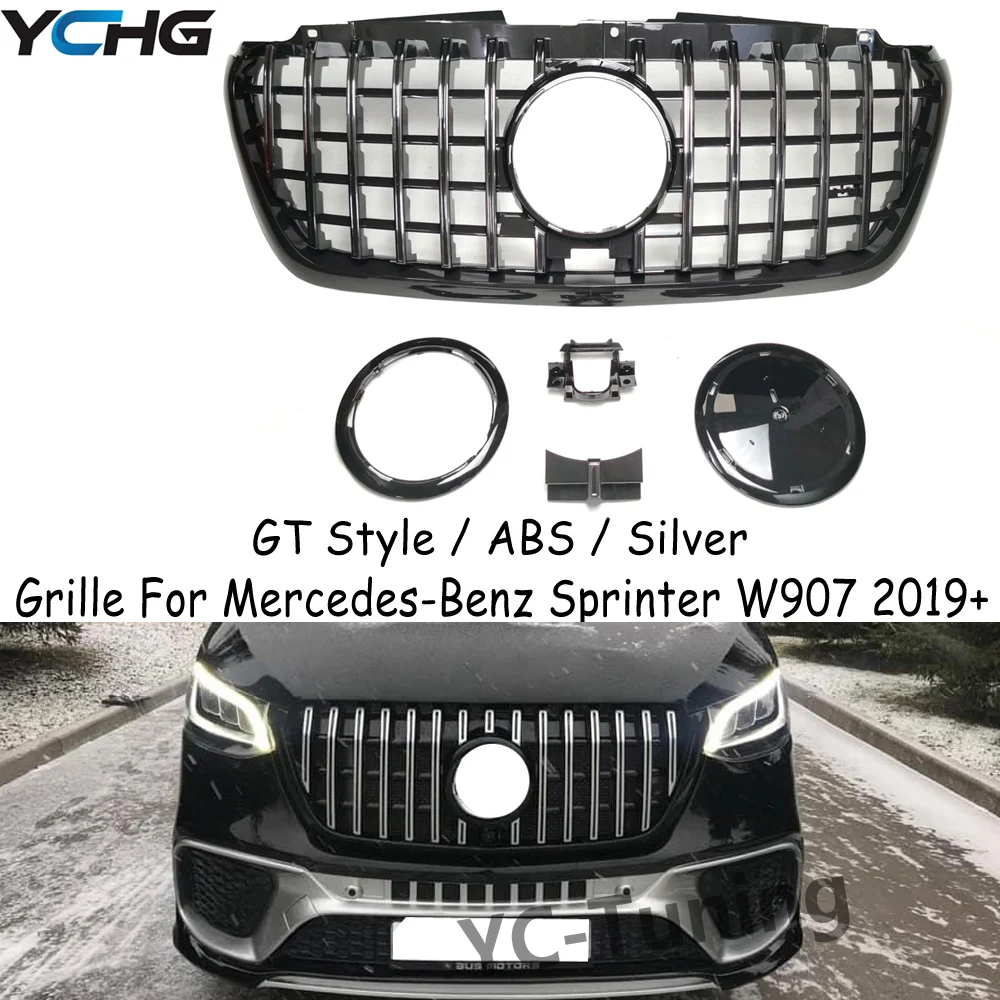 Rejilla de rejilla para capó de parachoques delantero W907 GT Panamericana para Mercedes Benz Sprinter W907, versión Universal, rejilla 2019 +