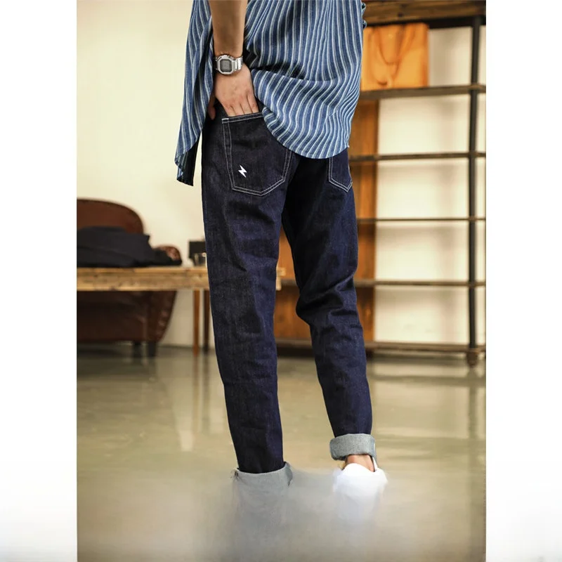 

Джинсы MBBCAR Original Design Slim Fit Casual Denim: прямые, из плотного хлопкового бленда, для молодых мужчин