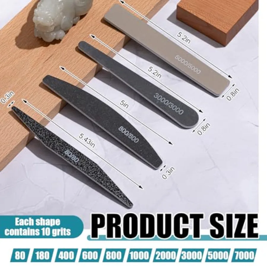 131 Pcs Sanding Sticks Set 360 Degree Rotating Holder 40 Polishing Sticks 30 Sanding Twigs 60 Double Side Slanted Twigs for Pla
