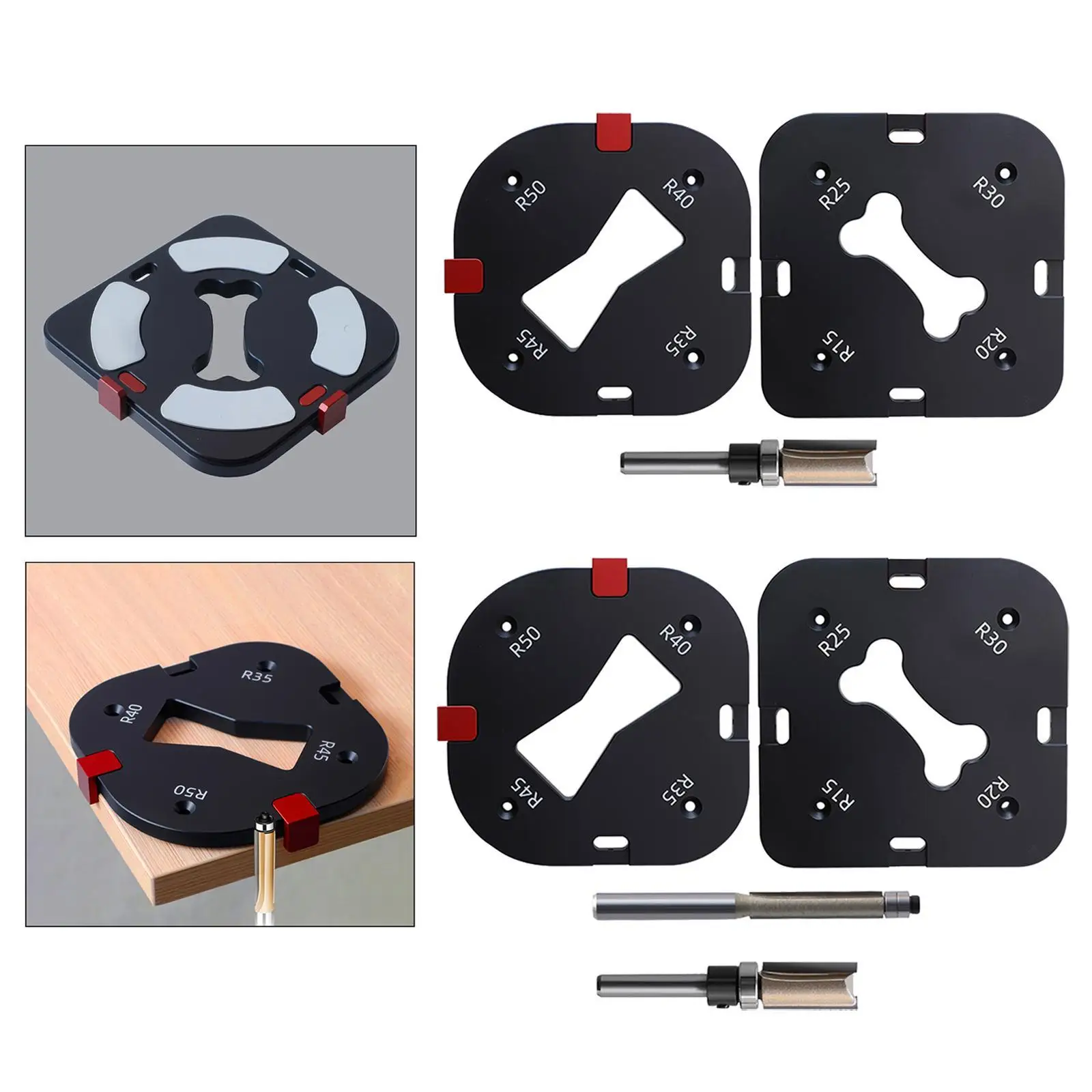 2 шаблона фрезера радиуса R15 R20 R25 R30 R35 R40 R45 R50 ARC режущий вспомогательный инструмент