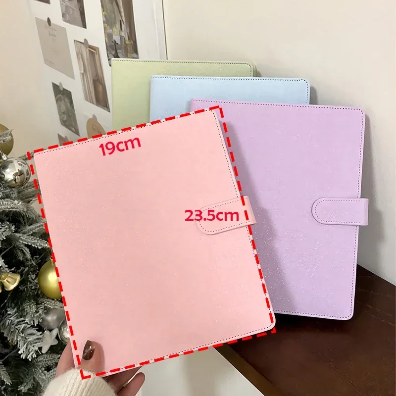 Candy Color A5 Kpop Binder Photocards Holder Cover PU Leather Loose-leaf Collect Book Photo Cards Album Storage Book Stationery