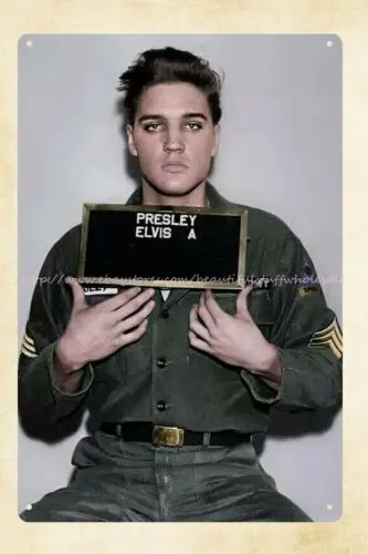 rock roll  1960 Army Mugshot metal tin sign dorm room wall art