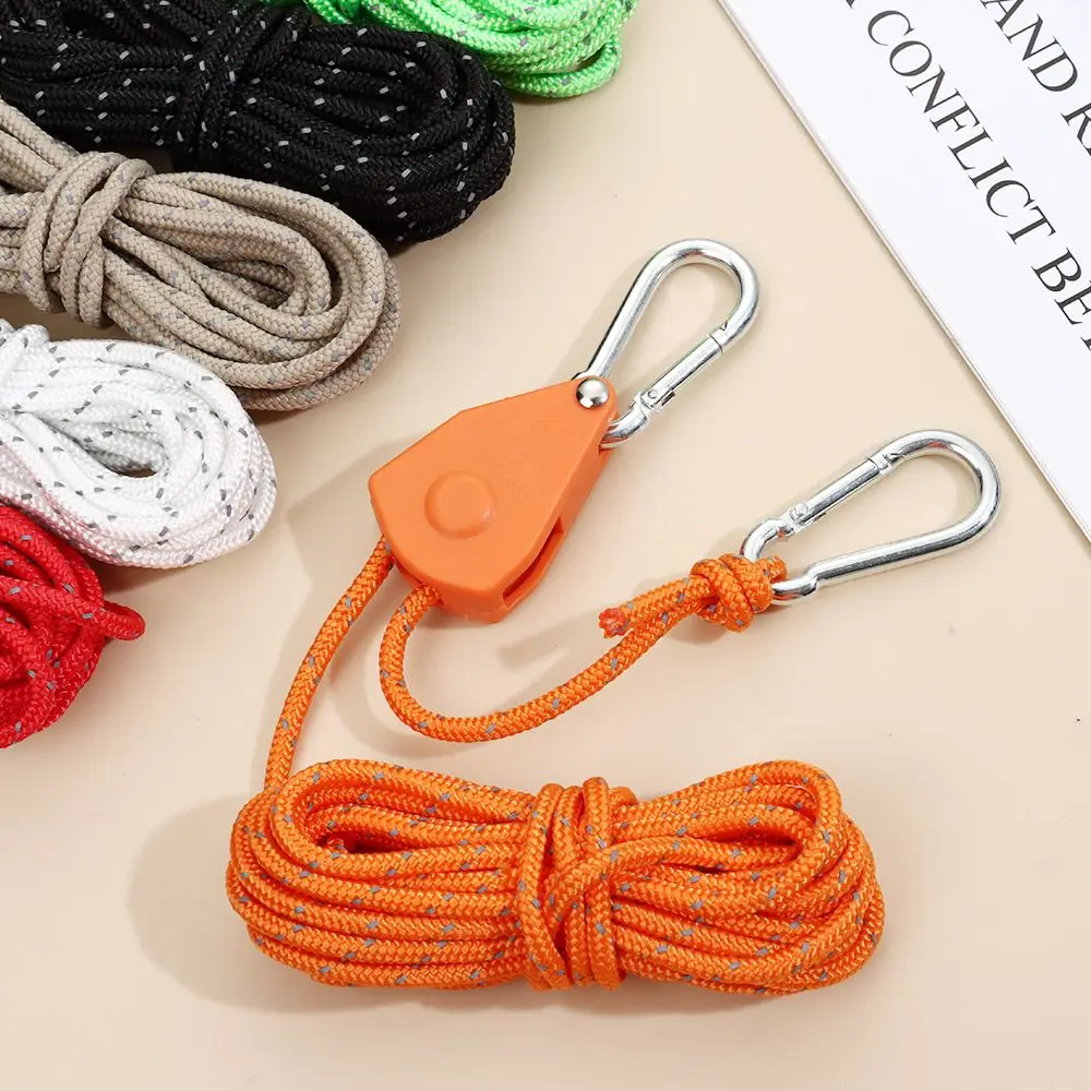 6 Colors Fixed Buckle Pulley Adjustable Rope Fastener Tent Rope Tensione Ratchet Hangers Lights Lifting Camping Tool