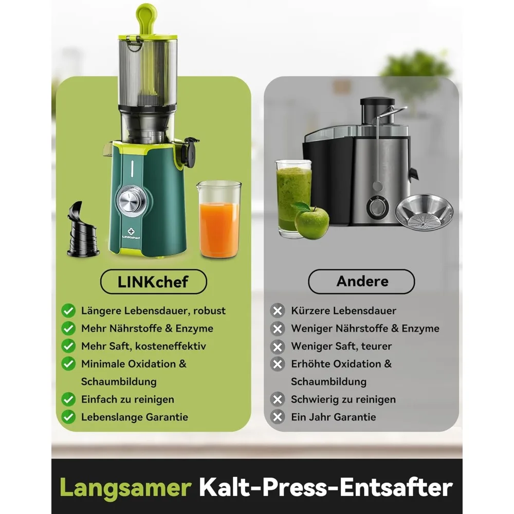 LINKChef Schnellreinigungs Entsafter، NO-Prep Entsafter Gemüse und Obst