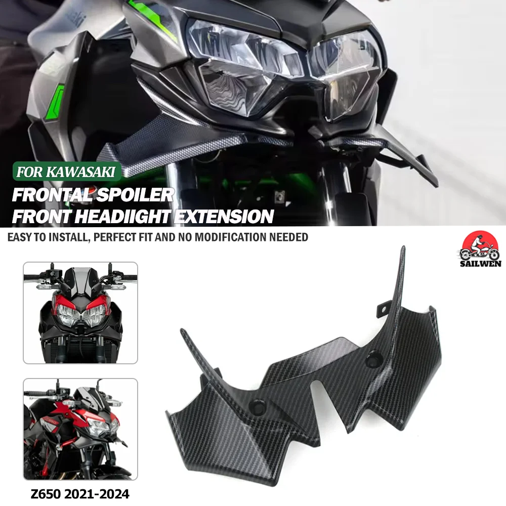 

Motorcycle Accessories Front Spoiler Fairing Winglet Aerodynamic Wing Cover Fit For Kawasaki Z650 Z 650 z650 2021 2022 2023 2024