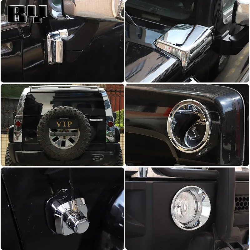 

For 2005-2009 Hummer H3 Car Hood Front Fog Lamps Frame Cover Trim Sticker ABS bright silver Car Exterior Accessories