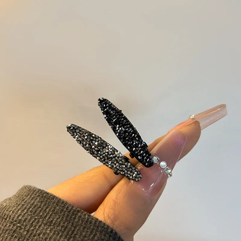 Sparkling Diamond Mini Hair Clip Women Girls Fashion Bangs Side Clip Sweet Versatile Duckbill Clip Headband Styling Accessories