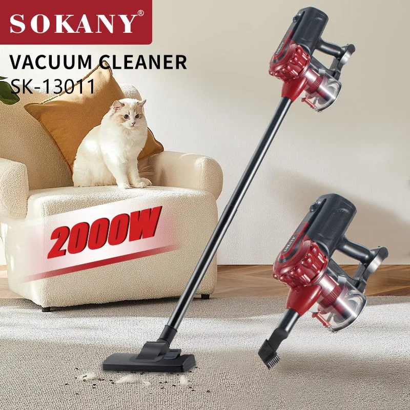 2000W Ultra-Light Vacuum Cleaner Houselin Powerful Suction for Carpet Hard Floor Hair Deep Cleaning with Replaceable Brush Head