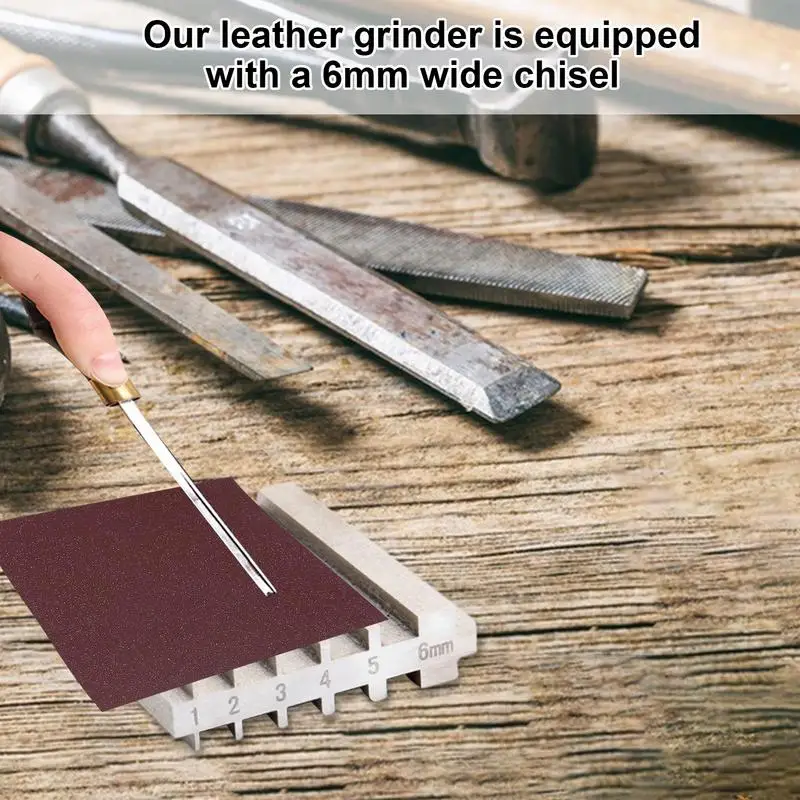 Leather Sander Pad Leather Sander Tool Metal Structure Faux Leather Wide-Edge Trimmer DIY Grinder Solid Structure For Furniture