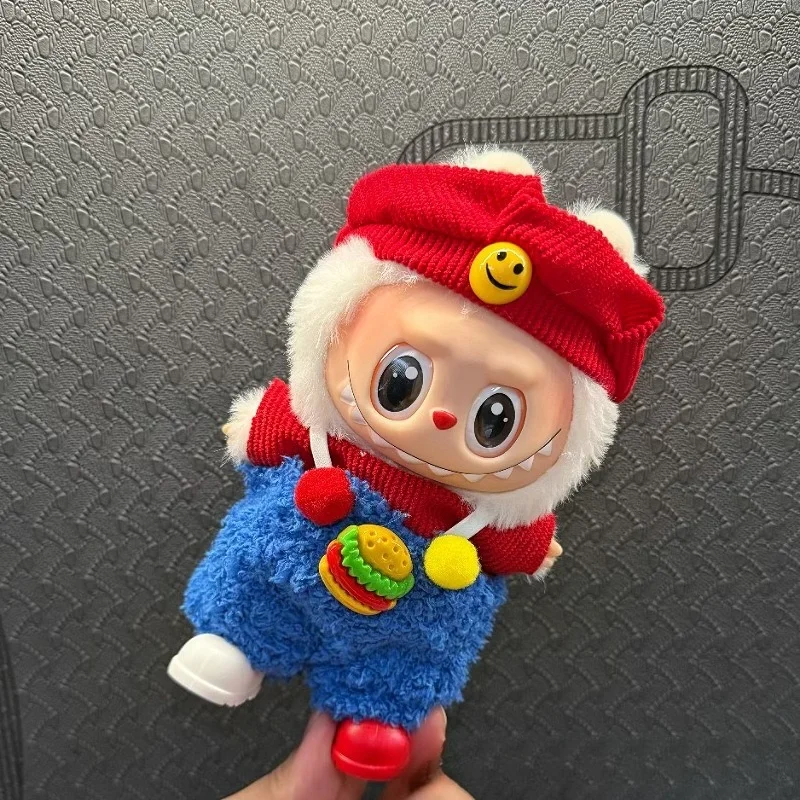 ملابس عيد الميلاد لـ Labubu 17 سنتيمتر اكسسوارات عيد الميلاد الزي دعوى ل Labubu كبير في الطاقة دمية عطلة وتتسابق الملحقات