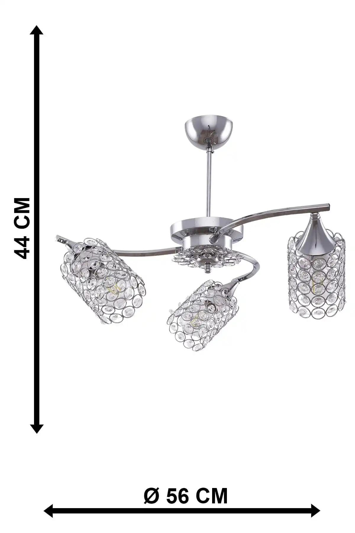 DOLBOVI Deha 3-piece chrome chandelier