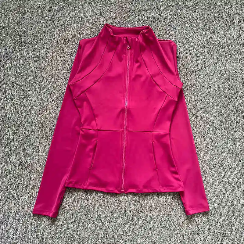 معطف رياضي يوجا احترافي سريع الجفاف للنساء؛ قميص جري بسحاب للصالة الرياضية؛ بدلة يوجا بأكمام طويلة لخريف وشتاء #5