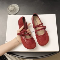 ClaWave Women Two Tone Crisscross Strap Ballet Mary Jane Flats Soft Casual Loafer Low Heel Slip On Daily Walking Ballerina Shoes - Image 3