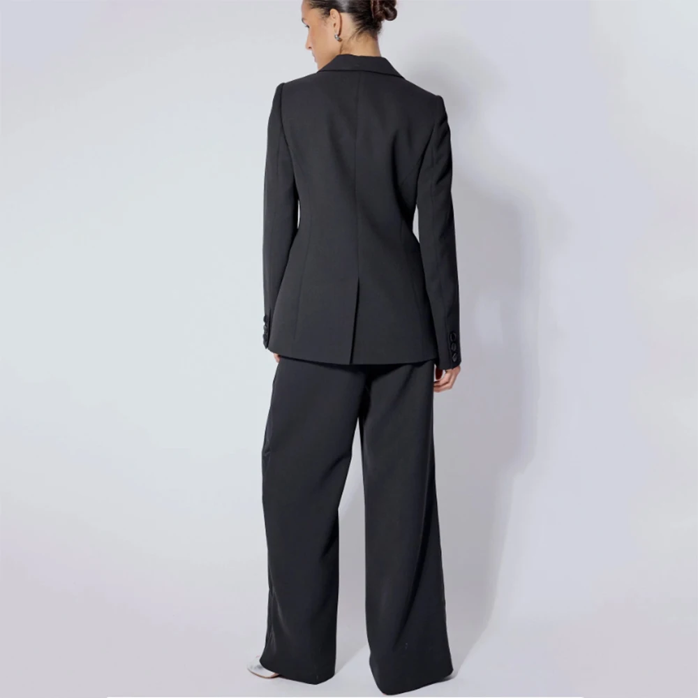 بدلة نسائية فاخرة 2 قطعة سترة السراويل مجموعات مزدوجة الصدر الذروة التلبيب الملابس النسائية سليم صالح مكتب مأدبة سيدة السترة