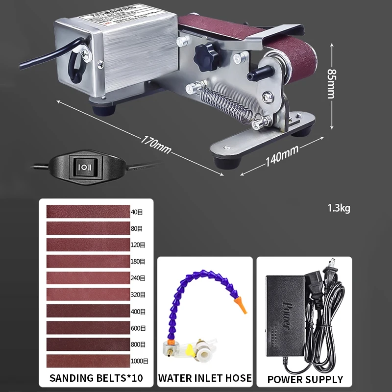 Water-Cooled Sanding Belt Knife Sharpener Fully Automatic Compact Electric Mini Home Water-Cooled Sanding Belt Machine for Knife