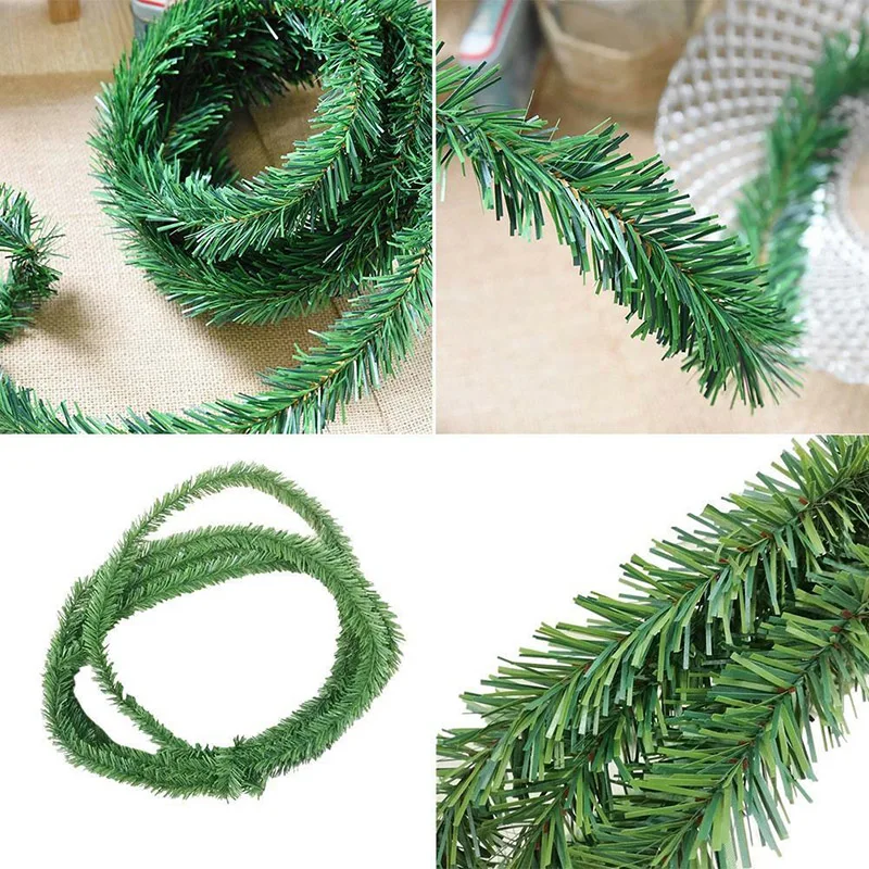 5.5 Meter Diy Slinger Kerst Decor Open Haard Kerstboom Dennenbladeren Kransen Rotan Slinger Kerst Garland 5.5 Meter