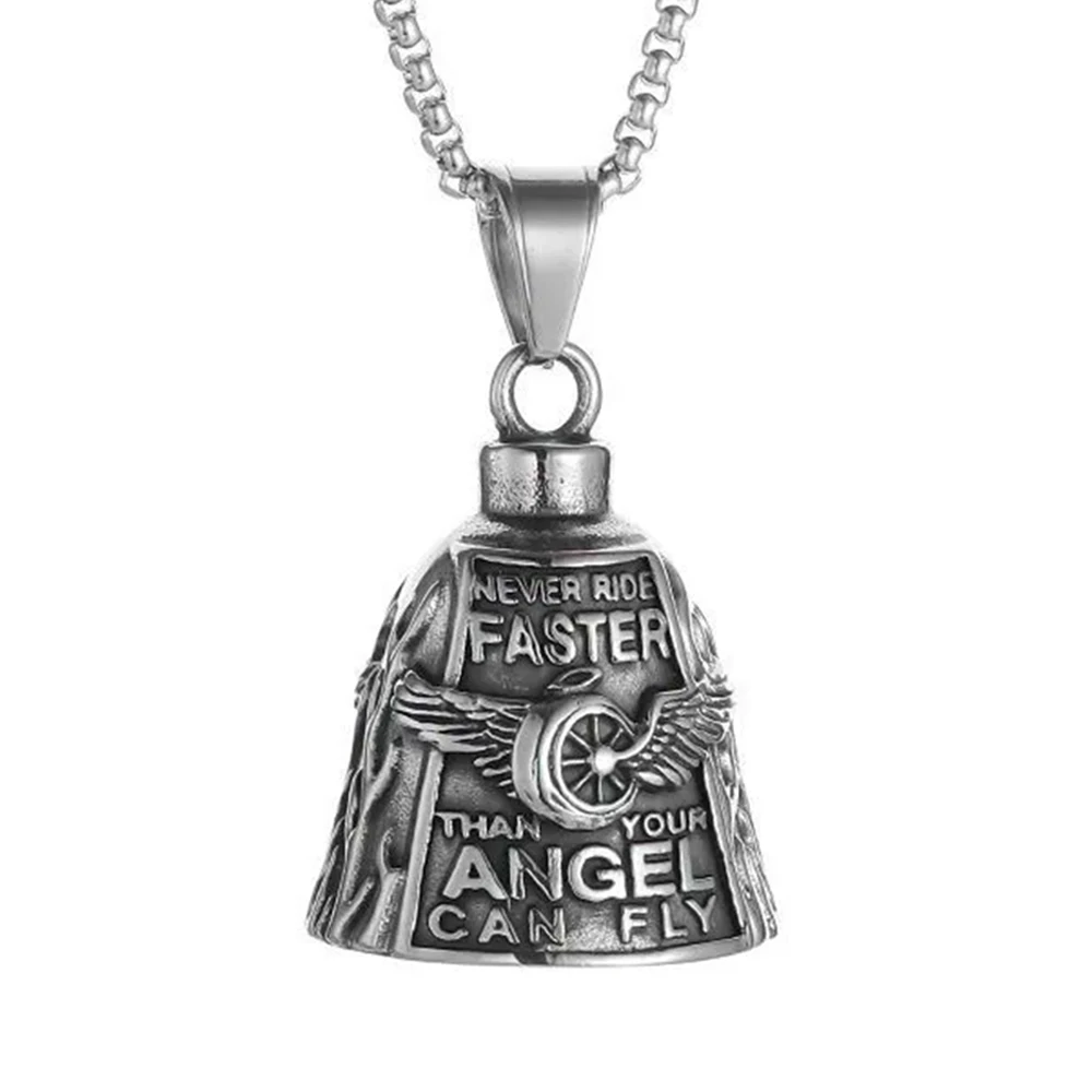 AliExpress Fashion Charms Motorcycle Bike Bell Angel Wing Wheel Pendant 316L Stainless Steel Lucky Keychains For Men Jewelry Dropshipping