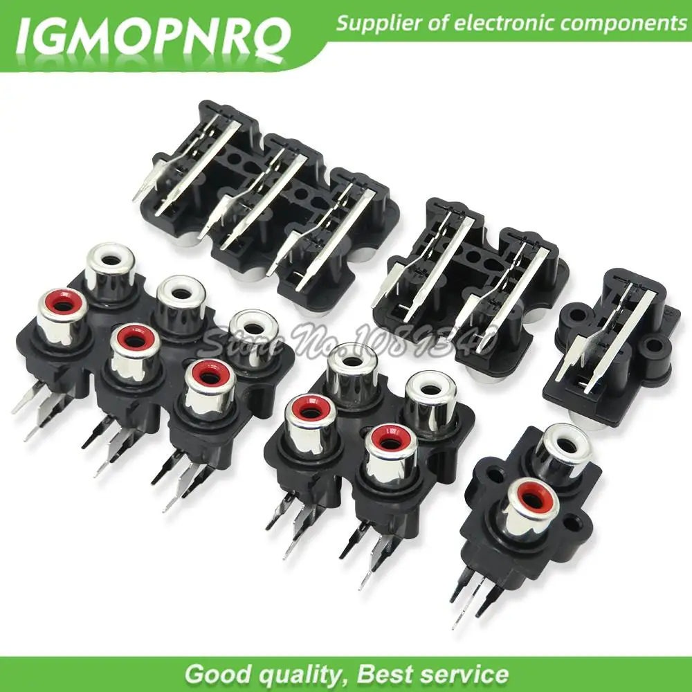5PCS/lot 2/4/6 hole RCA Female Stereo audio Jack AV Audio input socket Connector Lotus row Amplifier Interface Signal connection