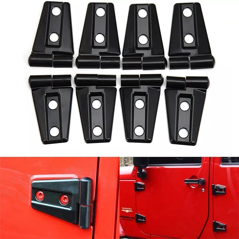 

8PCS ABS Car Door Hinge Protector Cover Kit for Jeep Wrangler JK CJ TJ JK 4 Door 2007-2018