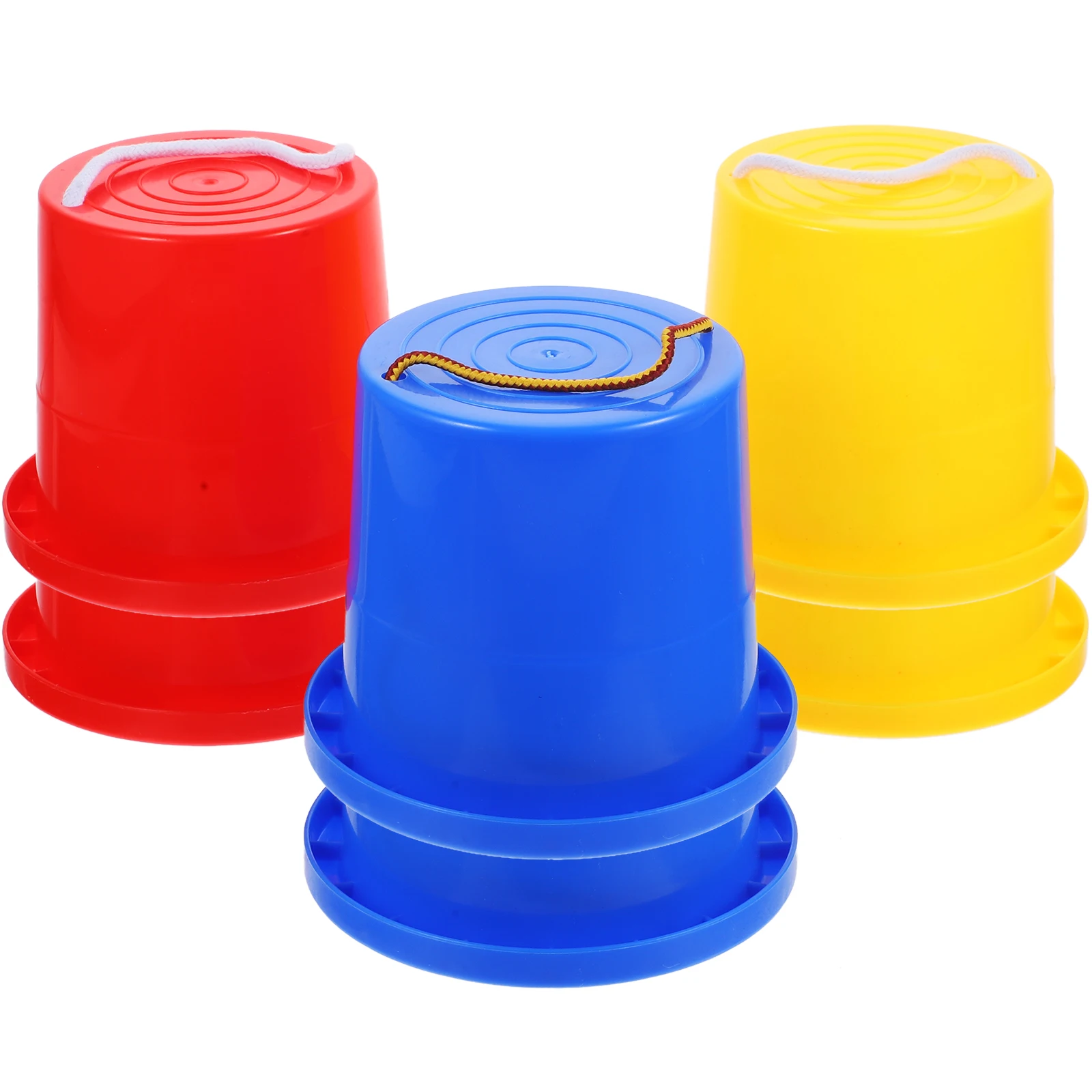 3 pares de palafitas de treinamento sensorial, brinquedo de exercício de equilíbrio de plástico, baldes de salto de coordenação para crianças, playground esportivo, uso doméstico