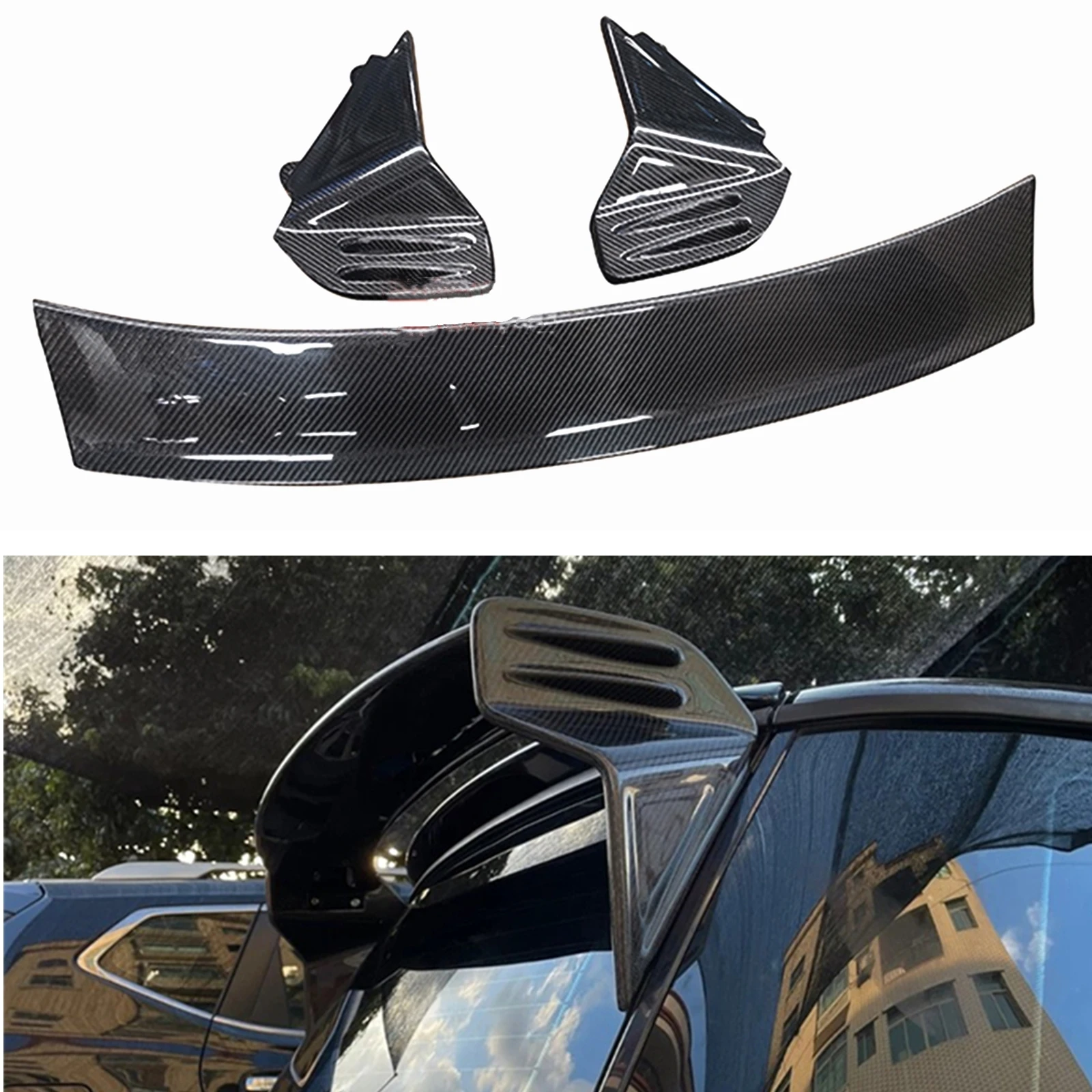 Carbon Fiber Car Rear Roof Wing Trunk Lid Window Spoiler Upper Splitter Lip For Mini Cooper S R55 R56 R57 R58 R59 2007-2014