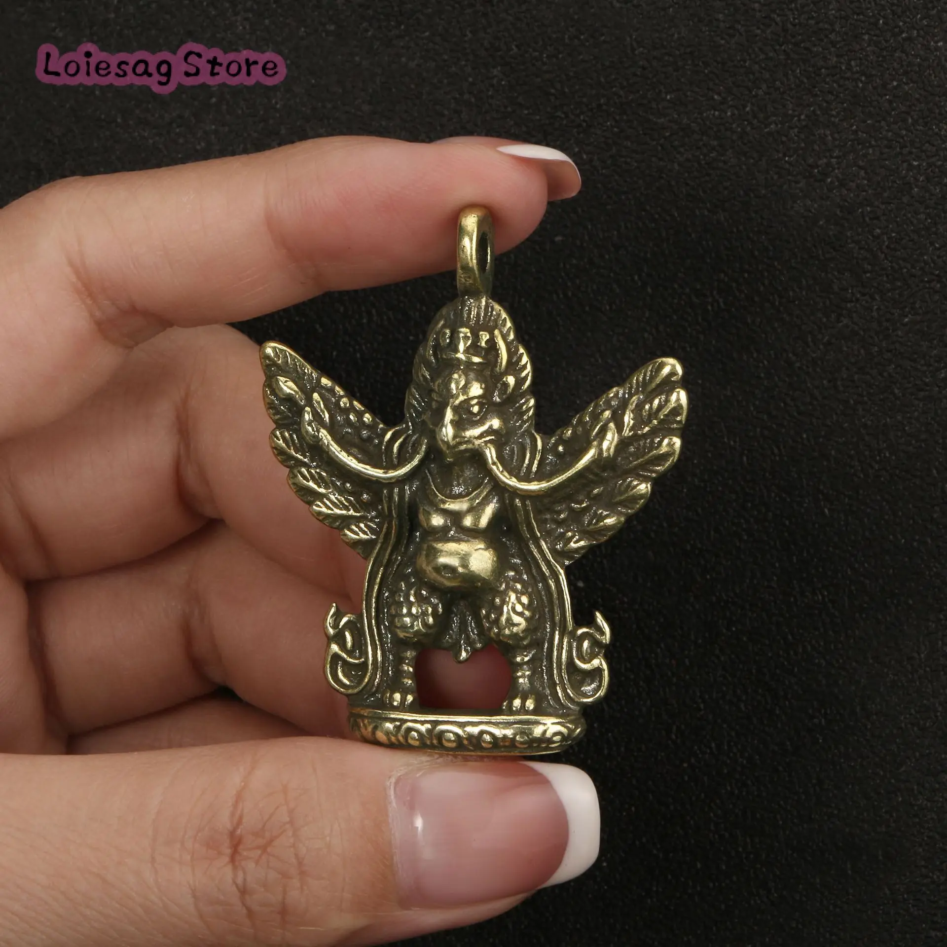 Chaoai Buddha Statue Brass Lei Zhenzi Keychain Pendant Bronze Eagle Dapeng Golden Winged Bird Decoration Crafts