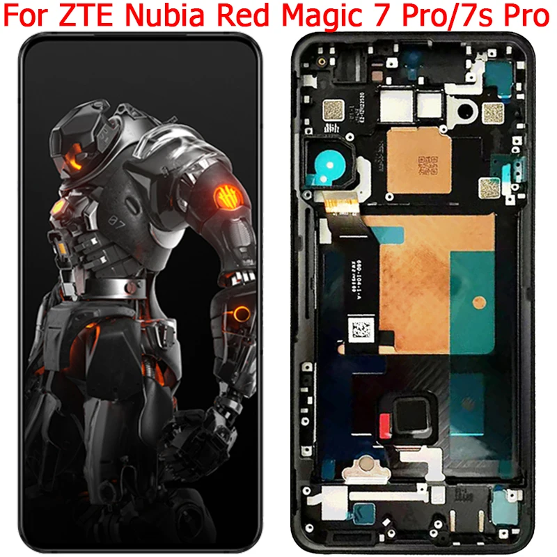 Red Magic 7s Pro Screen For ZTE Nubia Red Magic 7 Pro 7s Pro LCD Screen Display With Frame 6.8