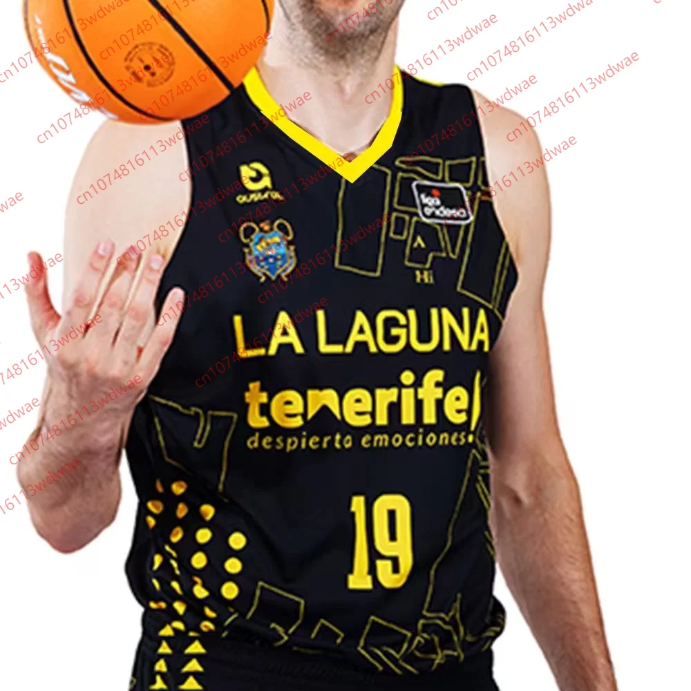 Camiseta de la Liga de baloncesto de España, chaleco deportivo para hombre, Kit de camiseta CB Canarias, Giorgi Shermadini 19, chaleco de baloncesto, Kit de camiseta para niños