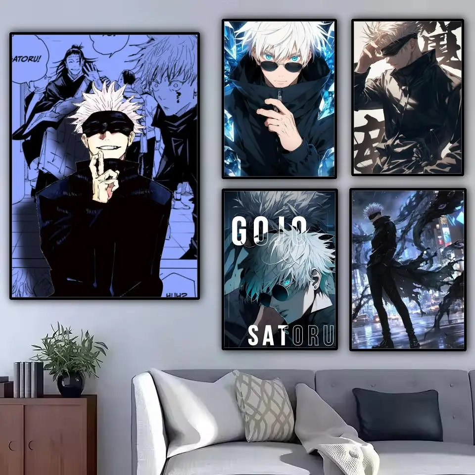 Gojo Satoru Painting Calligraphy Canvas Poster: Crease Free Waterproof Durable All Space Wall Decor