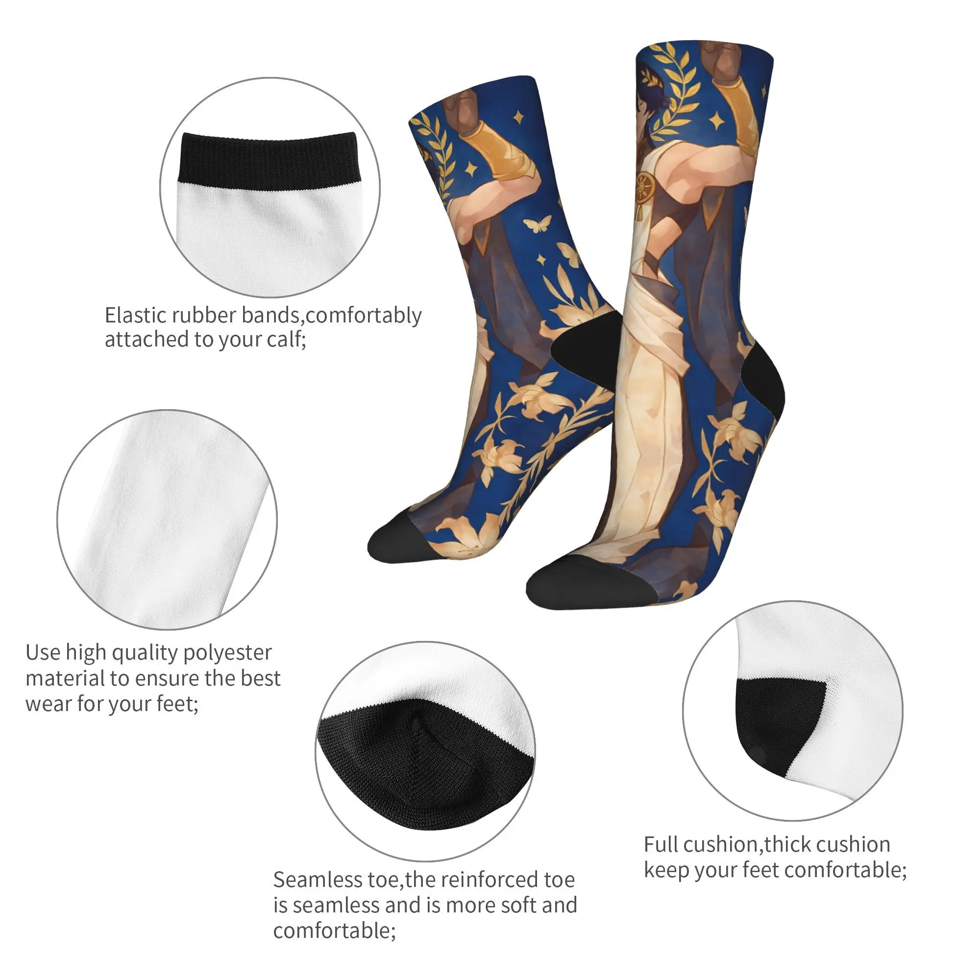 게임 스타 레일 양말 맞춤형 스타킹 미끄럼 방지 남여 공용 남성 양말 따뜻하고 부드러운 가을 고딕 야외 스포츠 양말