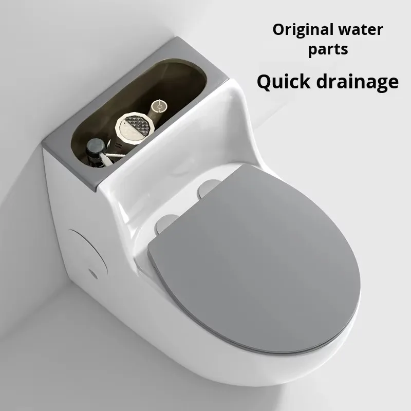 European-Style Household Ceramic Toilet Modern Wall-Drained Large-Diameter Outlet Vortex Siphon Splash-Proof One-Piece Bathroom