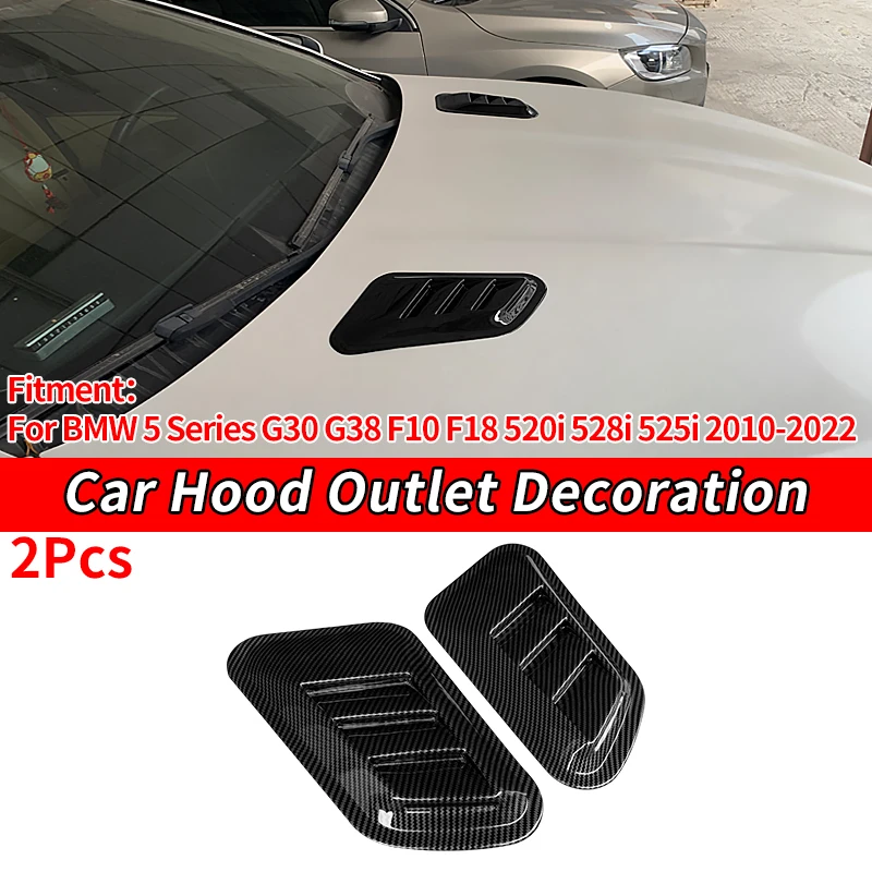 

For BMW 5 Series G30 F10 520i 525i 2010-2022 Car Decorative Cell Air Flow Intake Hood Scoop Bonnet Vent Cover Stickers Styling