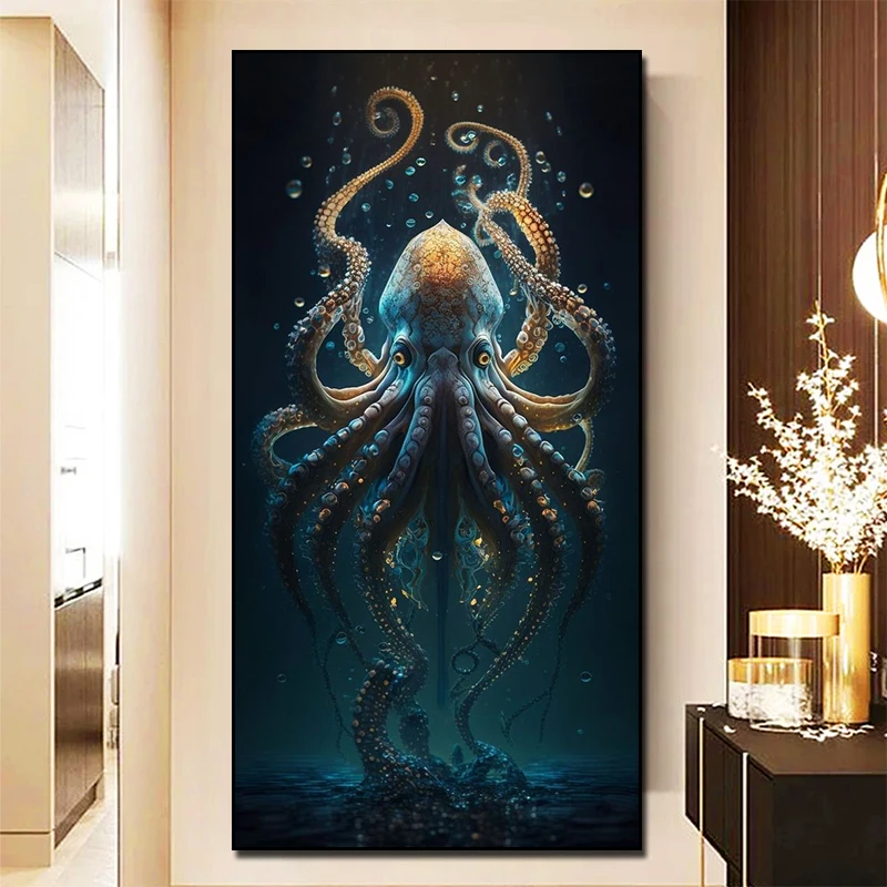 

New DIY Octopus Ocean Fish 5D Diamond Painting Kit Animal Cross Stitch Embroidery Full Round Diamond Mosaic Set Home Decor G240