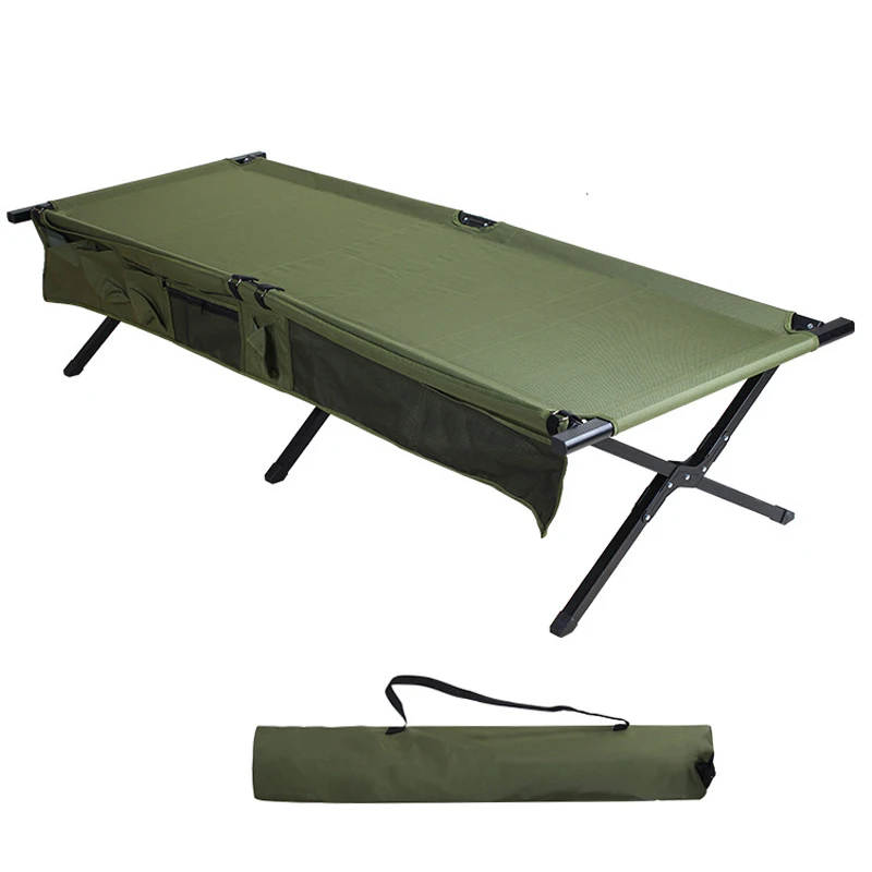 

Aluminum Alloy Outdoor Folding Bed Portable Field Camping Cot with Portable Sheets for Camping