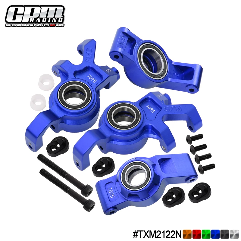 GPM 7075 Alu Front Steering Block & Rear Hub Stub Axle Carriers Kit X-Maxx XRT