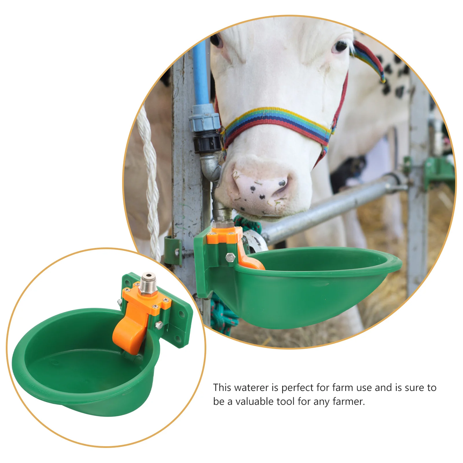 

Automatic Livestock Waterer Plastic Cow Water Bowl Horse Cattle Sheep Pig Goat Drinking Container Farm Long Lasting Safe Round