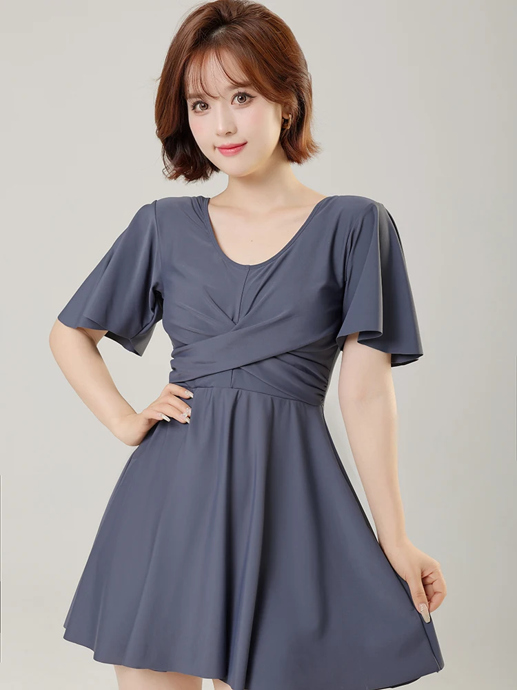 

plus Size Swimsuit for Women Thermal Spring Bathing Belly Covering Slimming Design High Elasticity Nylon Spandex