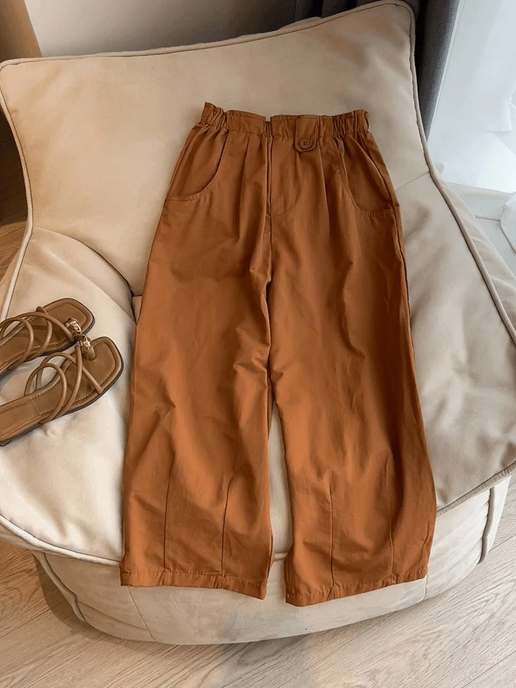 

High Waist Straight Leg Casual Pants Faionable Versatile Loose Fit Nine-Tenths Length Sli Summer 2024 Women's Premium Feel