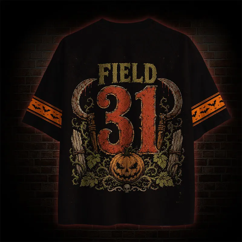 Halloween Limited V-neck Short Sleeved Shirt, Horror Night Pumpkin Head Short Sleeved Shirt,Trendy Sportswear,Full Print T-shirt image 4