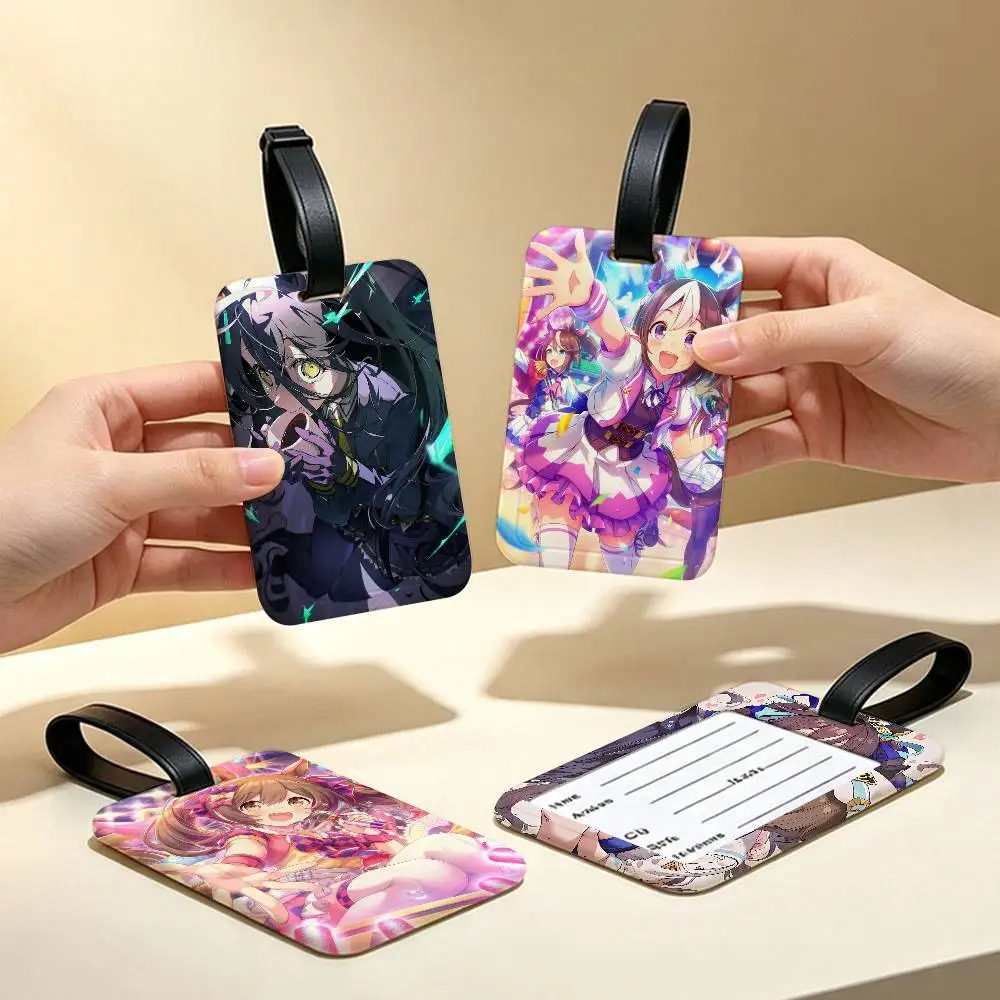 cartoon anime P-Pretty beautiful D-Derby PVC Waterproof Luggage Tag Anti lost Information Card Cover For Student Bag Travel