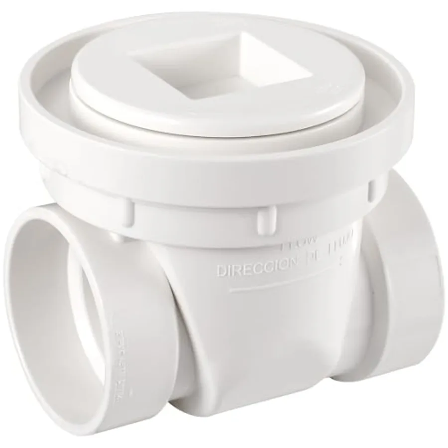

White PVC Backwater Valve, Sewage and Rawater Backflow Preventer