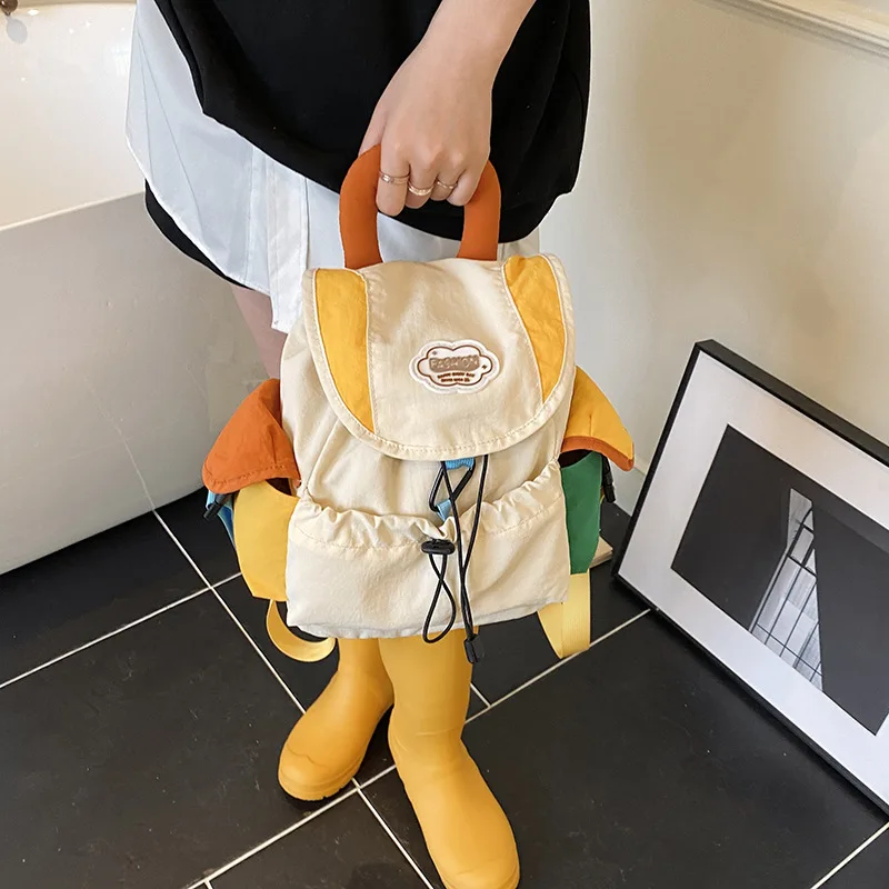 جديد اللون مطابقة 2 أحجام حقائب الوالدين والطفل الكورية نمط سعة كبيرة الرباط المدرسية النايلون متعددة جيب الاطفال على ظهره