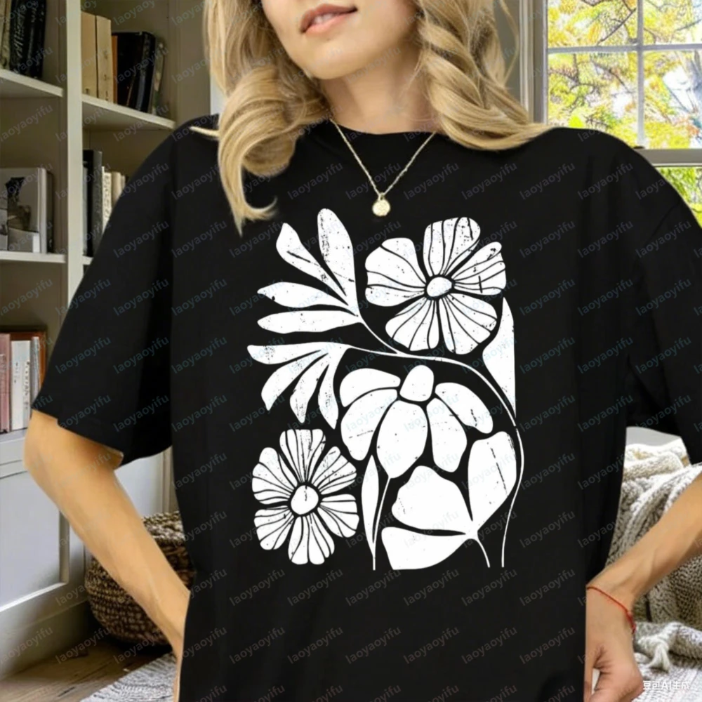 

Boho Wildflowers T-Shirt Vintage Floral Graphic Tee Aesthetic Printed Shirt for Women Cottagecore Outfi Summer Gift for Her Tops