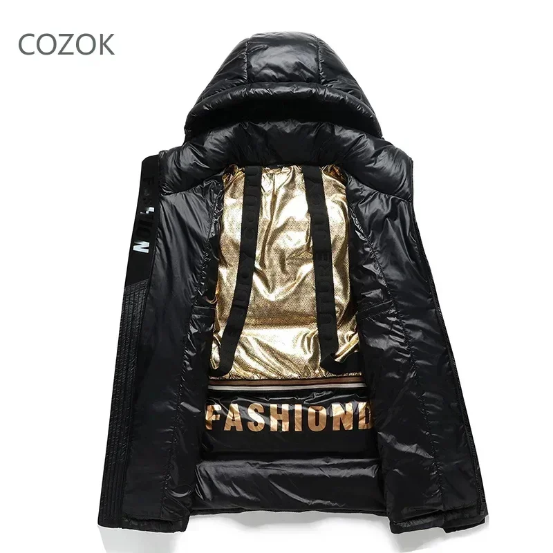 Goose Down Jacket for Men, Long Coat, Thickened Hooded, Casual, Cold-proof, Premium Filling, Designer Clothing, New, 2025