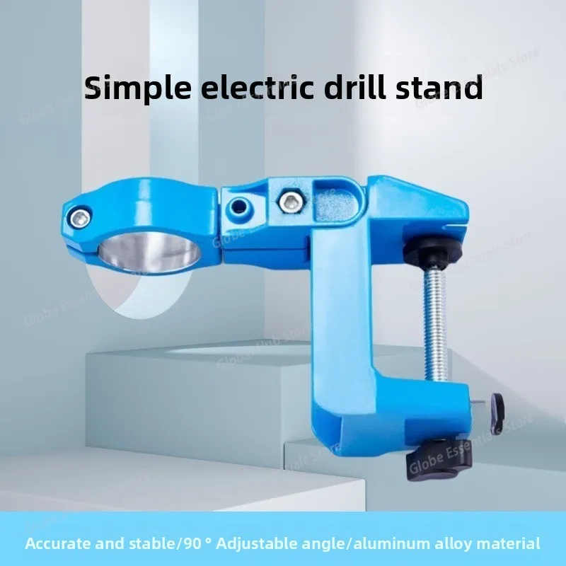 

Hand Drill Bracket Electric Bench Drill Stand Aluminum Alloy Drilling Platform 360 Degree Rotary Collet Household Workbench