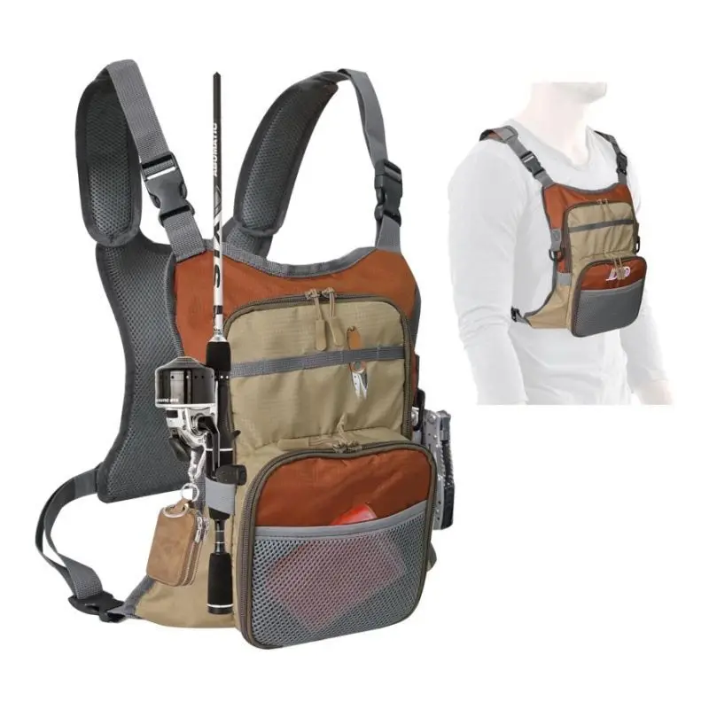 Outdoor Multi-functional Waterproof Fishing Chest Bag Lightweight Large-Capacity Tackle Vest Storage for Fly Fishing