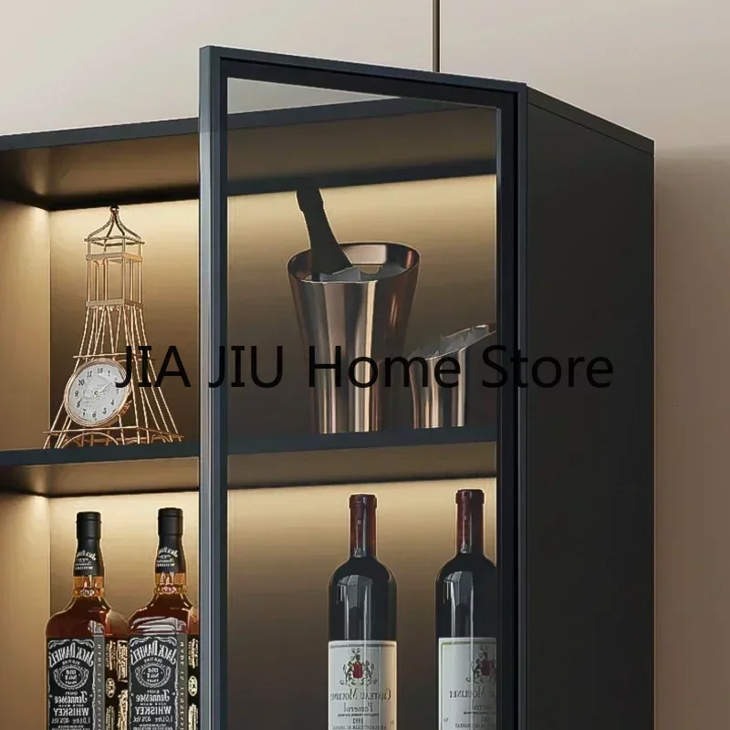 Gabinetes de vino con exhibición de pared, sala de estar, cocina moderna de lujo, simplicidad, Botellero de vidrio, Bar, gabinetes de vino, muebles QF50JG