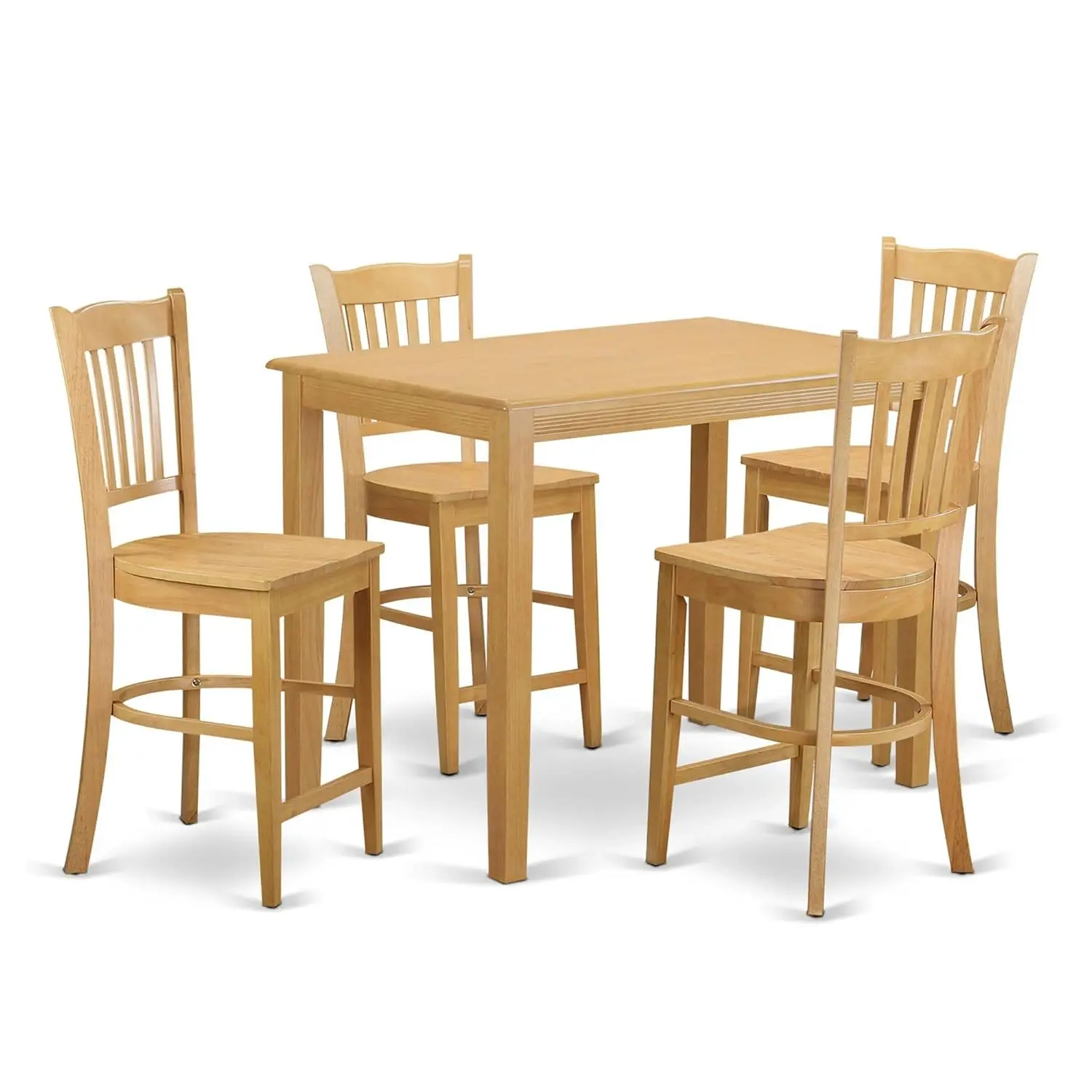 5 Piece Kitchen Counter Height Dining Table Set Includes a Rectangle Dining Room Table and 4 Wooden, Customized