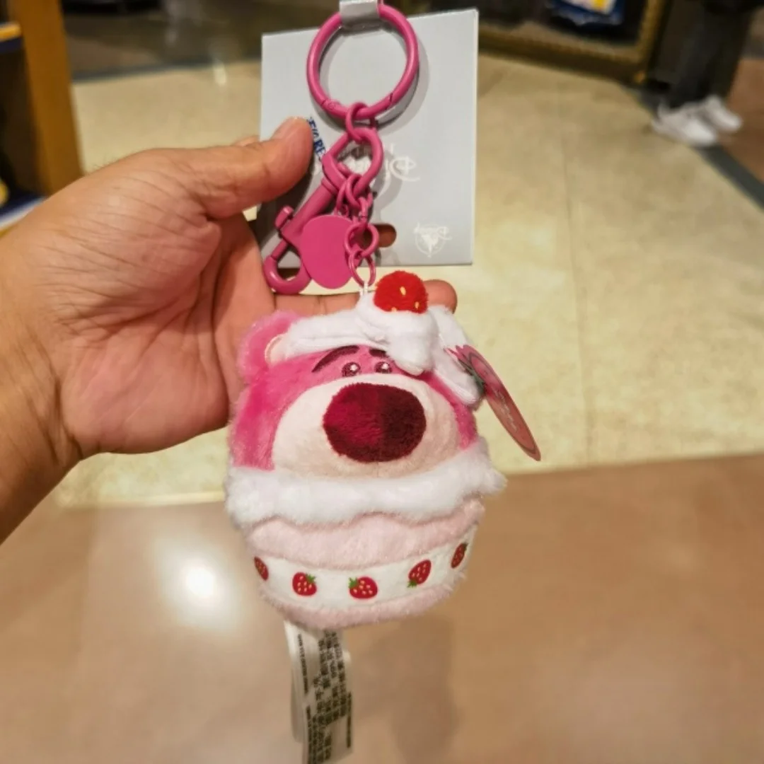 Disney Lotso Toy Story Cake Strawberry Bear Anime Periphery Cartoon Plush Keyring Pendant Gifts Decoration in Stock Kuromi